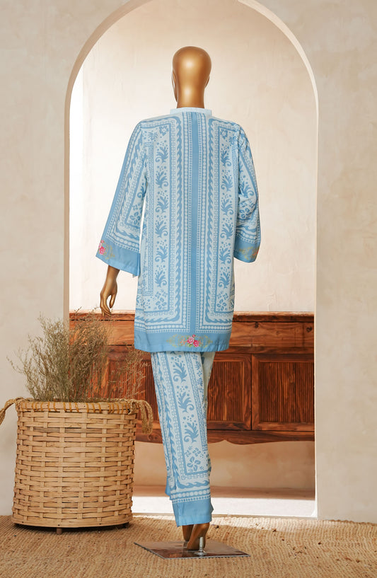 Amna Khadija Digital Printed Lawn Stitched 2 Piece Suit - Design-07 - AM25ESF - Blue - Summer Collection