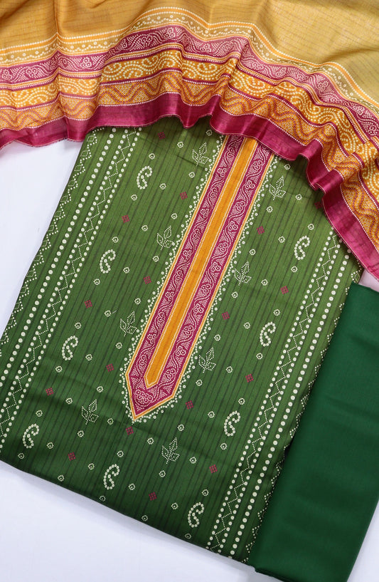 Bin Saeed Printed Lawn Unstitched 3 Piece Suit - Design-08 - BS25ULN - Green - Summer Collection