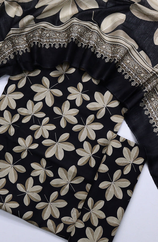 Bin Saeed Printed Lawn Unstitched 3 Piece Suit - Design-09 - BS25ULN - Black - Summer Collection