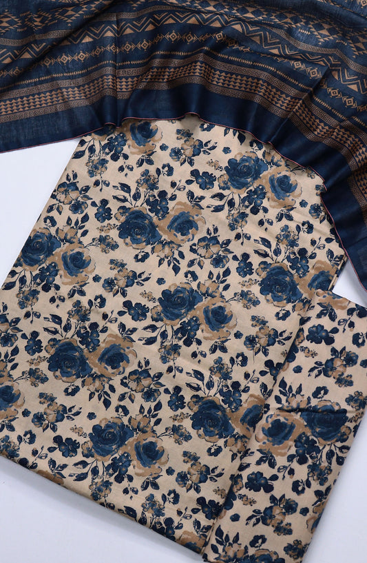 Bin Saeed Printed Lawn Unstitched 3 Piece Suit - Design-10 - BS25ULN - Blue - Summer Collection