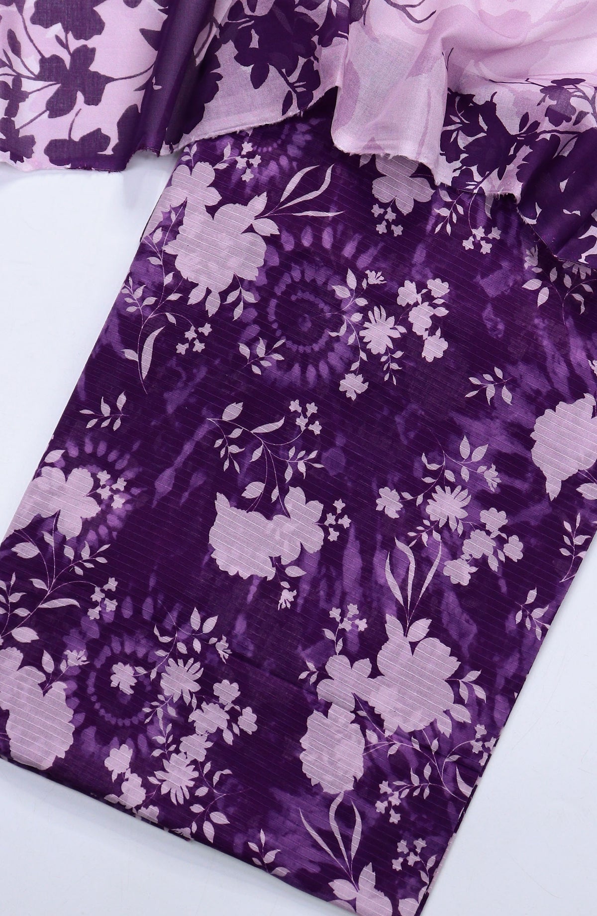 Amna Khadija Full Suit Dupatta Printed Bana Dora Lawn Unstitched 3 Piece Suit - Design-10 - AM25KFLS - Purple - Summer Collection