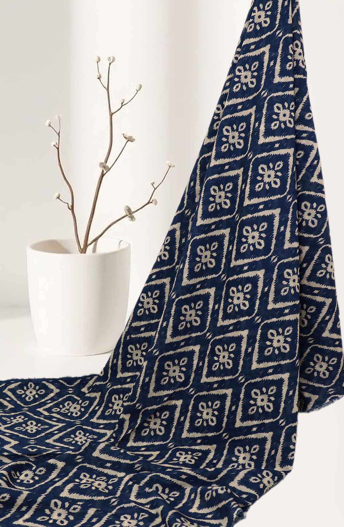 Amna Khadija Classic Printed Lawn Unstitched 2 Piece Suit - Design-17 - AK25CFL6 - Blue - Summer Collection