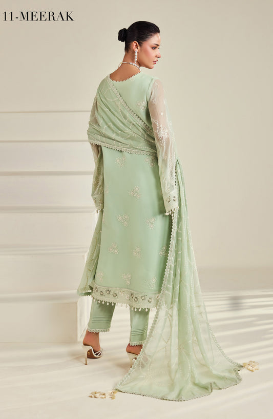Dhaagay by Alizeh Embroidered Chiffon Unstitched 3 Piece Suit - 11-Meerak - ALZ26DHG - Pista Green - Festive Collection