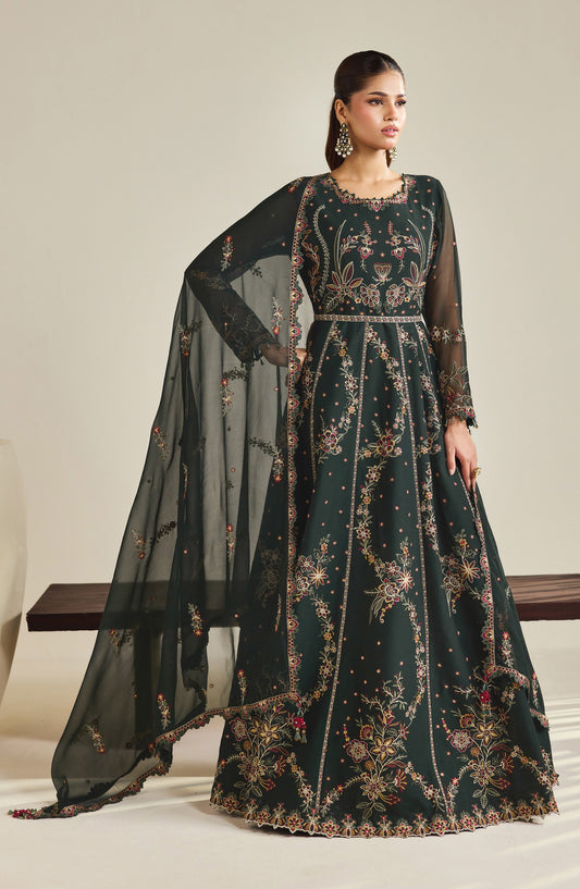 Dhaagay by Alizeh Embroidered Chiffon Unstitched 3 Piece Suit - 03-Sohana - ALZ26DHG - Teal - Festive Collection