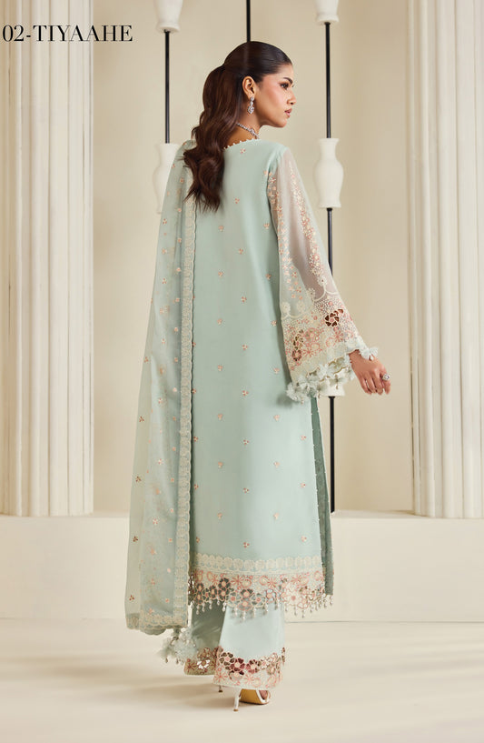 Dhaagay by Alizeh Embroidered Chiffon Unstitched 3 Piece Suit - 02-Tiyaahe - ALZ26DHG - Blue - Festive Collection