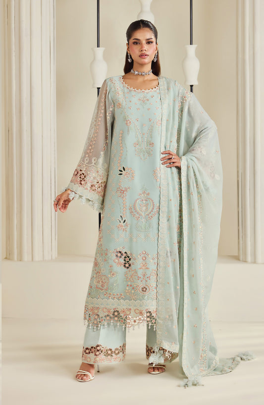 Dhaagay by Alizeh Embroidered Chiffon Unstitched 3 Piece Suit - 02-Tiyaahe - ALZ26DHG - Blue - Festive Collection