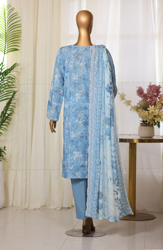 Dhagakari by HZ Embroidered Lawn Unstitched 3 Piece Suit - D-05 - HZ26KAAR - Blue - Summer Collection