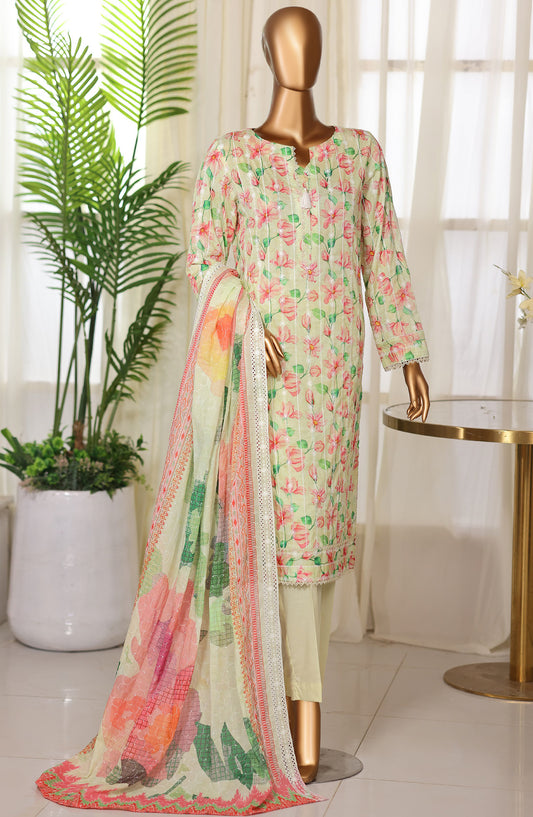 Dhagakari by HZ Embroidered Lawn Unstitched 3 Piece Suit - D-04 - HZ26KAAR - Yellow - Summer Collection