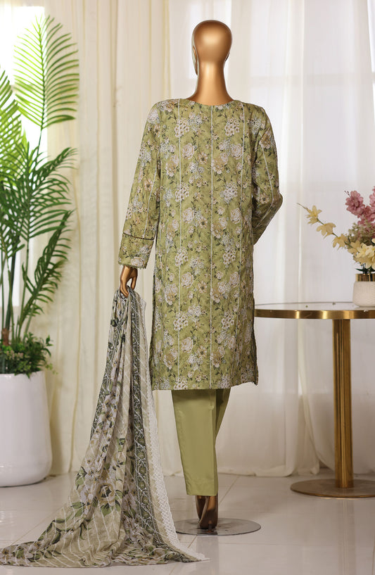 Dhagakari by HZ Embroidered Lawn Unstitched 3 Piece Suit - D-03 - HZ26KAAR - Green - Summer Collection