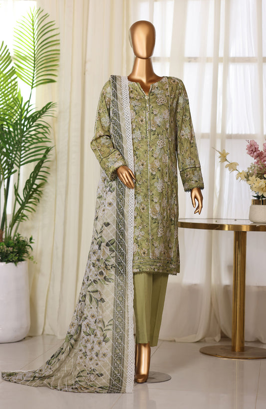 Dhagakari by HZ Embroidered Lawn Unstitched 3 Piece Suit - D-03 - HZ26KAAR - Green - Summer Collection