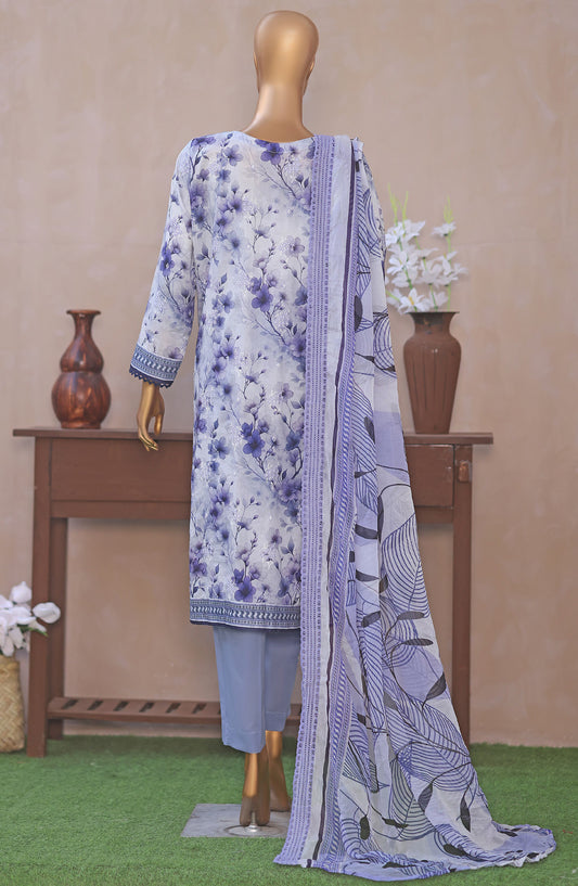 Dhagakari by HZ Textile Embroidered Lawn Unstitched 3 Piece Suit - D-12 - HZ26DGK - Blue - Summer Collection