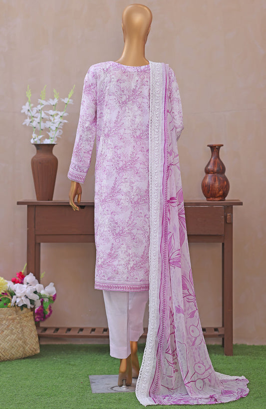 Dhagakari by HZ Textile Embroidered Lawn Unstitched 3 Piece Suit - D-09 - HZ26DGK - Purple - Summer Collection