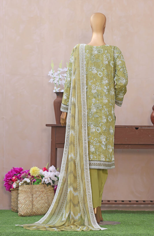 Dhagakari by HZ Textile Embroidered Lawn Unstitched 3 Piece Suit - D-07 - HZ26DGK - Green - Summer Collection