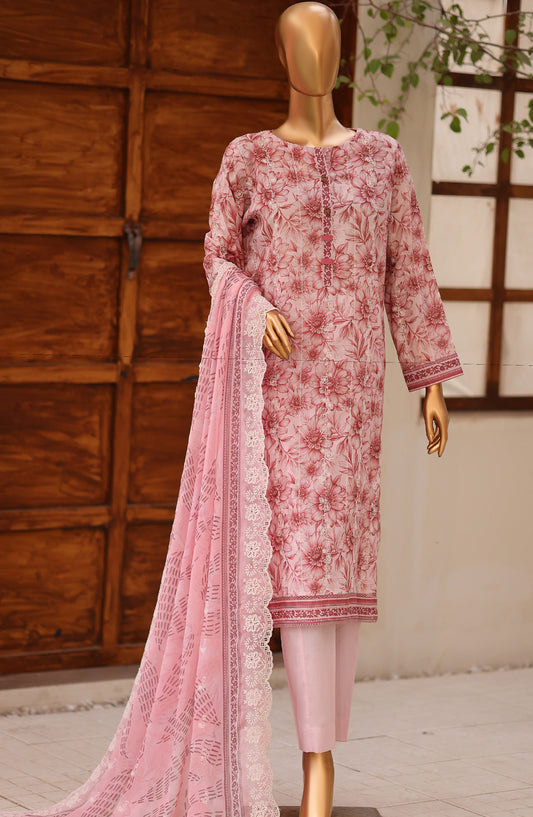 Dhagakari by HZ Textile Embroidered Lawn Unstitched 3 Piece Suit - D-06 - HZ26DGK - Pink - Summer Collection