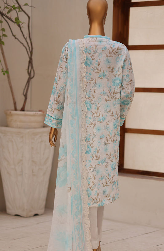 Dhagakari by HZ Textile Embroidered Lawn Unstitched 3 Piece Suit - D-05 - HZ26DGK - White - Summer Collection