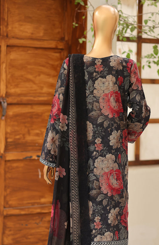 Dhagakari by HZ Textile Embroidered Lawn Unstitched 3 Piece Suit - D-03 - HZ26DGK - Black - Summer Collection