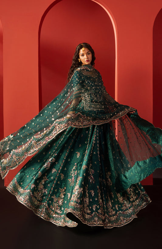 Divani by Afrozeh The Silk Edit Embroidered Raw Silk Unstitched 3 Piece Suit - AS-25-02 AFSAR - AF25DV - Green - Luxury Festive Collection