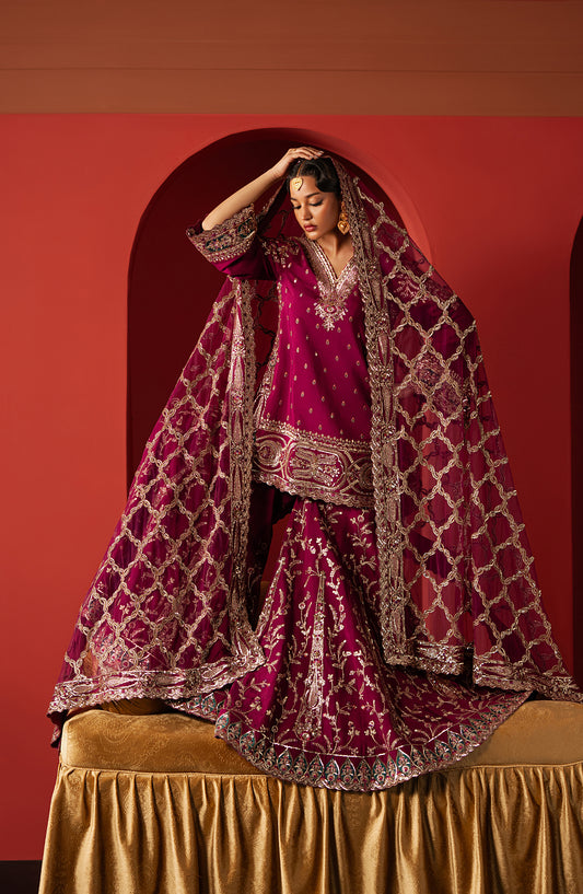 Divani by Afrozeh The Silk Edit Embroidered Raw Silk Unstitched 3 Piece Suit - AS-25-09 SHAMAL - AF25DV - Purple - Luxury Festive Collection