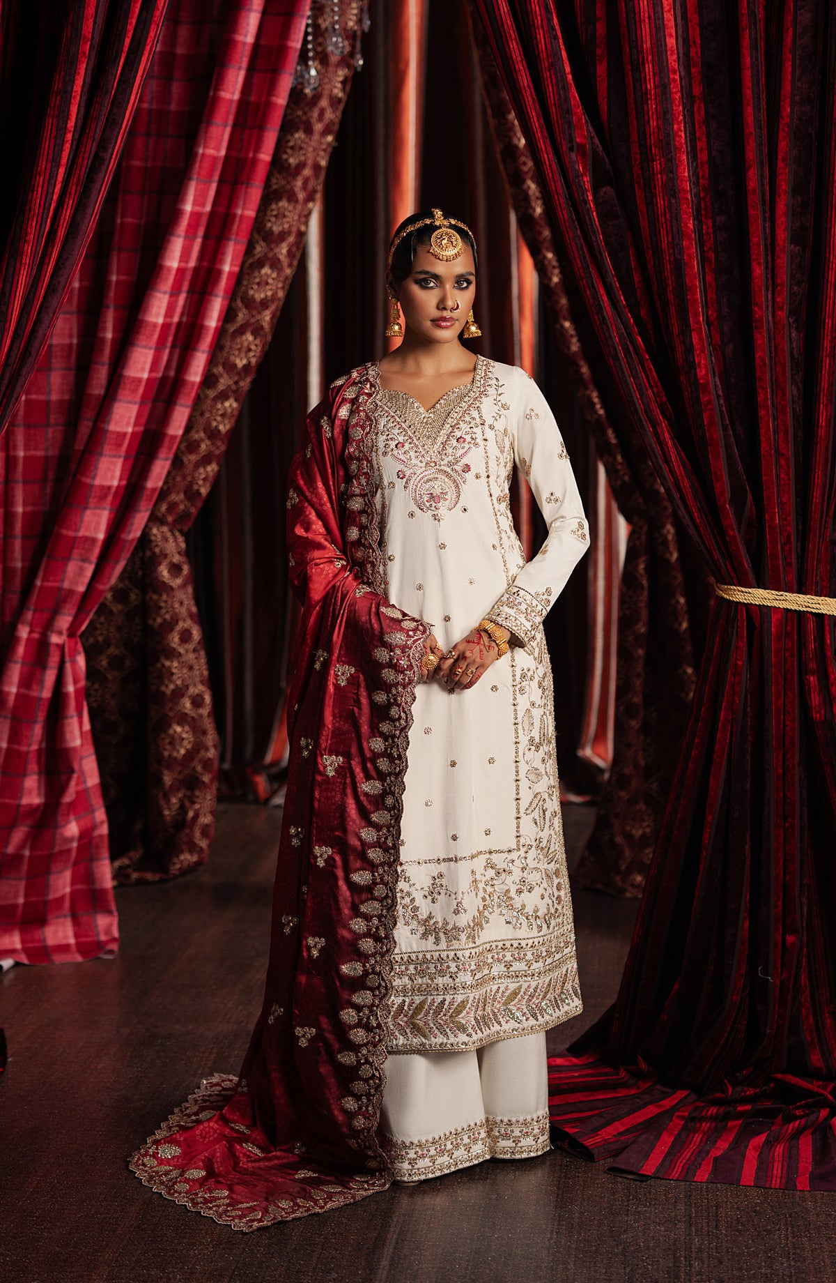 Divani by Afrozeh The Silk Edit Embroidered Raw Silk Unstitched 3 Piece Suit - AS-25-01 KHULD - AF25DV - White - Luxury Festive Collection