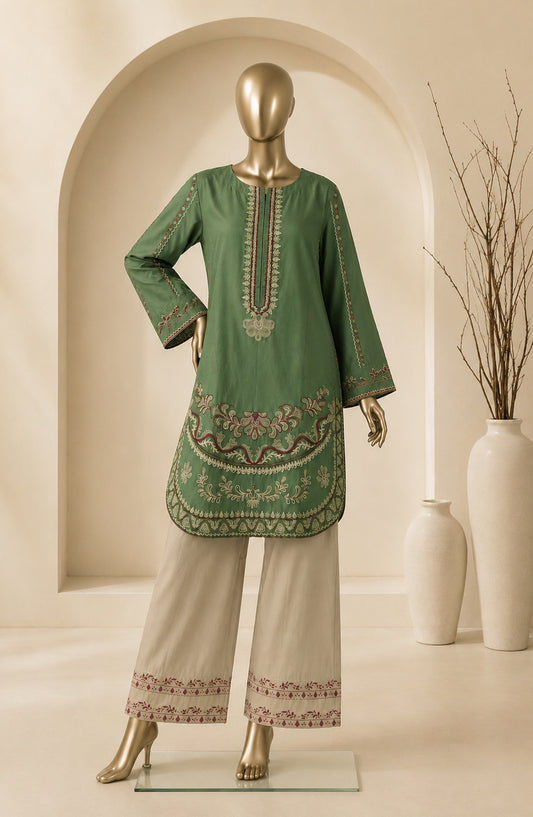 Dur e Hawa by Amna Khadija Embroidered Cotton Lawn Stitched 2 Piece Suit - AKDH-UG-34-A - AM26HWD - Green - Summer Collection
