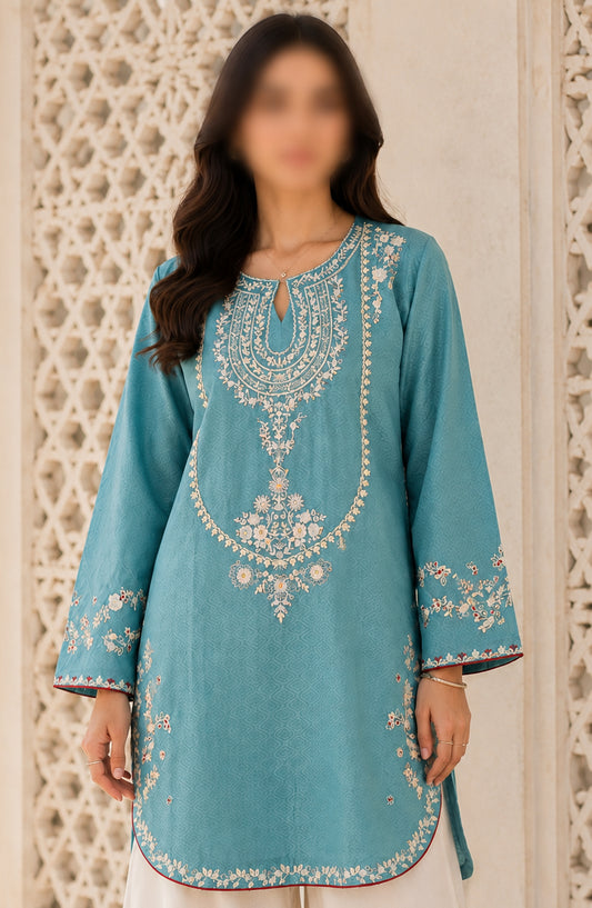 Dur e Hawa by Amna Khadija Embroidered Cotton Stitched 2 Piece Suit - AKDH-01 - AM26AKDH - Ferozi - Summer Collection