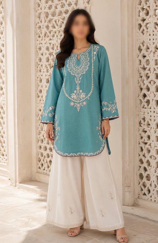 Dur e Hawa by Amna Khadija Embroidered Cotton Stitched 2 Piece Suit - AKDH-01 - AM26AKDH - Ferozi - Summer Collection