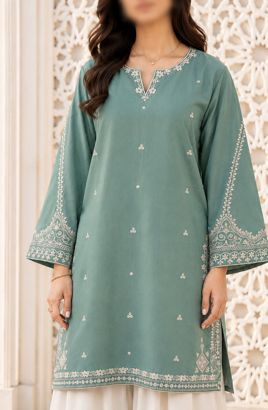 Dur e Hawa by Amna Khadija Embroidered Cotton Stitched 2 Piece Suit - AKDH-02 - AM26AKDH - Green - Summer Collection