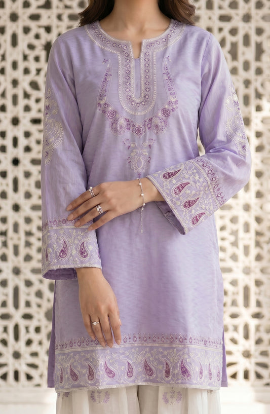 Dur e Hawa by Amna Khadija Embroidered Cotton Stitched 2 Piece Suit - AKDH-03 - AM26AKDH - Purple - Summer Collection