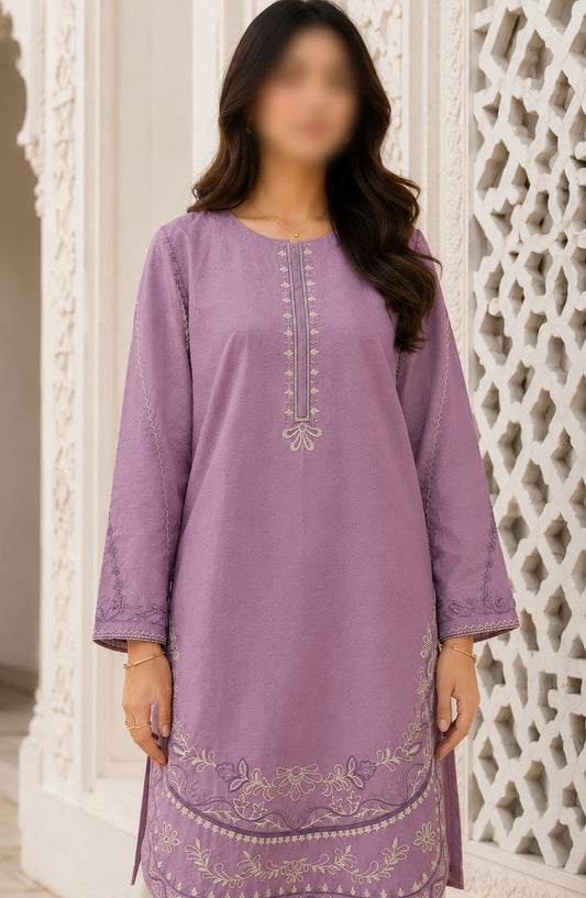 Dur e Hawa by Amna Khadija Embroidered Cotton Stitched 2 Piece Suit - AKDH-05 - AM26AKDH - Purple - Summer Collection