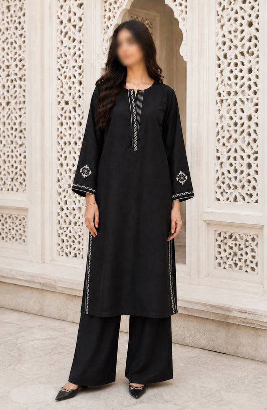 Dur e Hawa by Amna Khadija Embroidered Lawn Stitched 2 Piece Suit - AKDH-04 - AM26AKDH - Black - Summer Collection