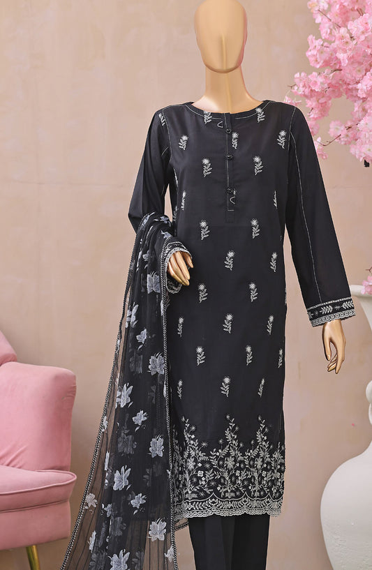 Dynasty by HZ Embroidered Lawn Unstitched 3 Piece Suit - D-07 - HZ26THR - Black - Summer Collection