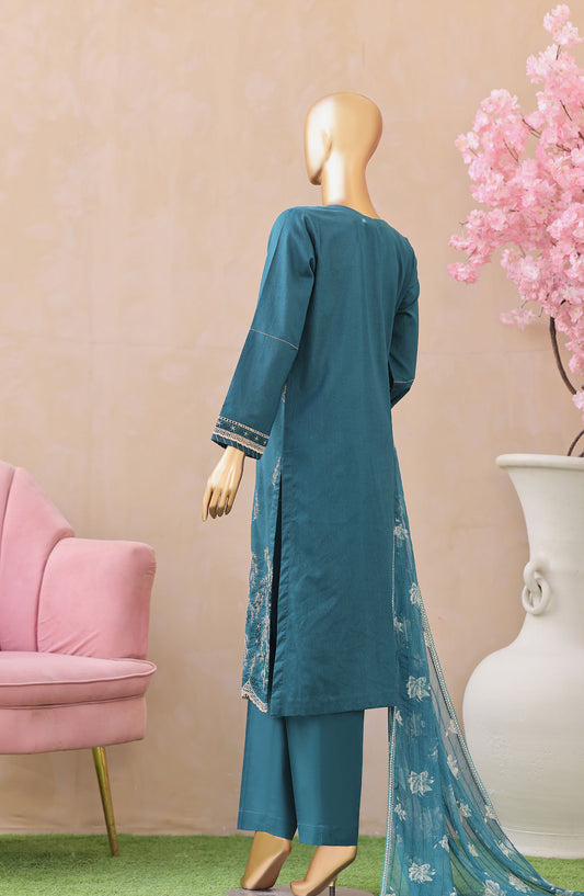 Dynasty by HZ Embroidered Lawn Unstitched 3 Piece Suit - D-06 - HZ26THR - Teal - Summer Collection
