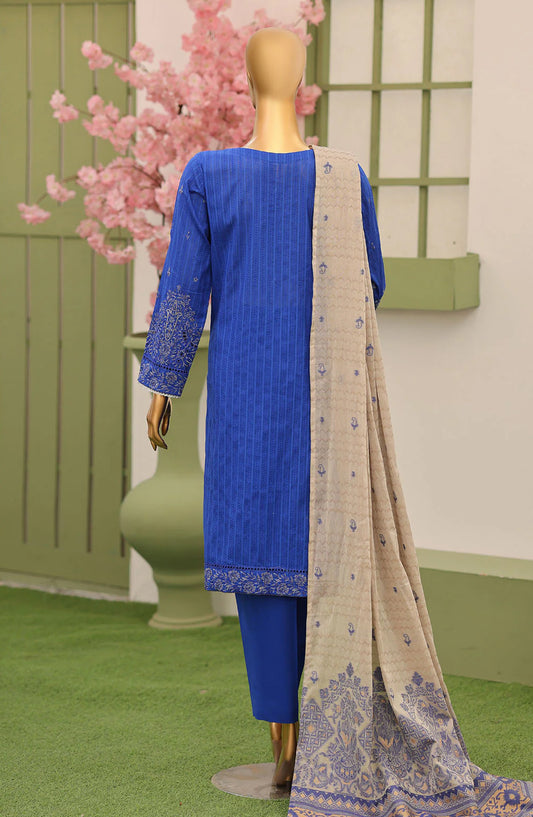 Dynasty by HZ Textiles Embroidered Lawn Unstitched 3 Piece Suit - D-05 - HZ26DYN - Blue - Festive Collection
