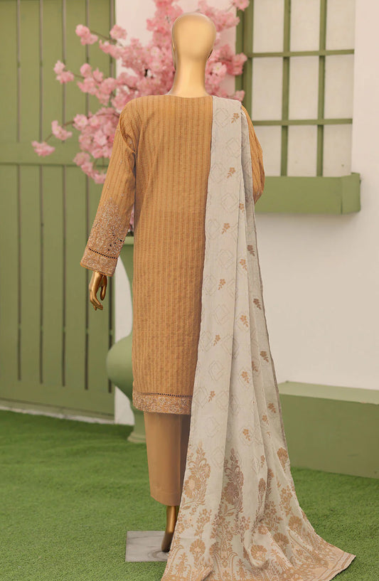 Dynasty by HZ Textiles Embroidered Lawn Unstitched 3 Piece Suit - D-04 - HZ26DYN - Brown - Festive Collection