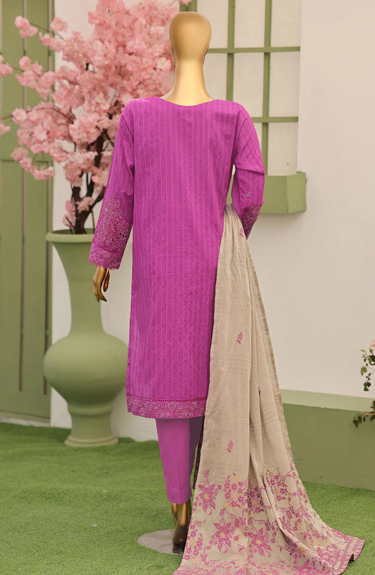 Dynasty by HZ Textiles Embroidered Lawn Unstitched 3 Piece Suit - D-02 - HZ26DYN - Pink - Festive Collection
