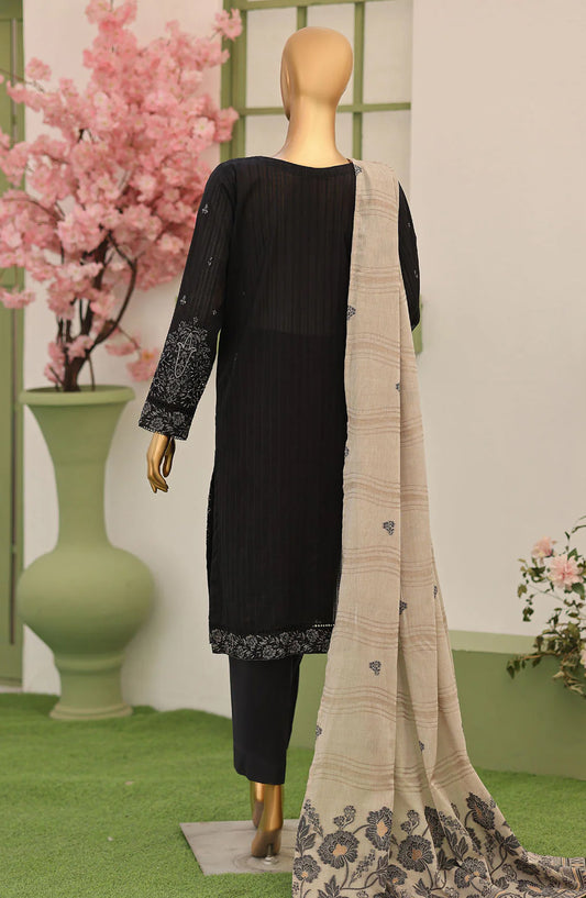 Dynasty by HZ Textiles Embroidered Lawn Unstitched 3 Piece Suit - D-01 - HZ26DYN - Black - Festive Collection