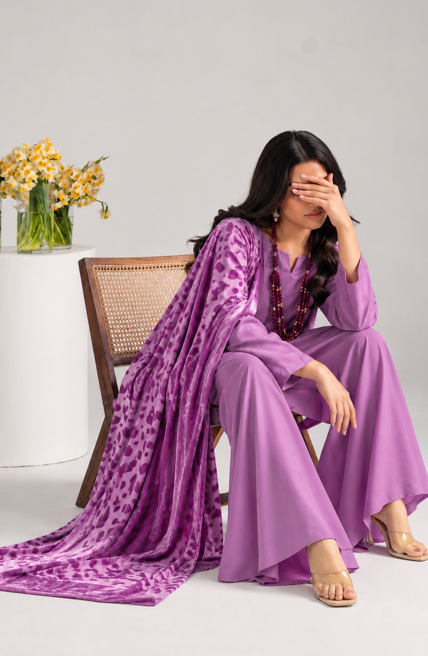 Eclat De Lilas Palachio by Amna Khadija Moonlight Unstitched 3 Piece Suit - AKED-02 - AM26EDP - Purple - Winter Collection