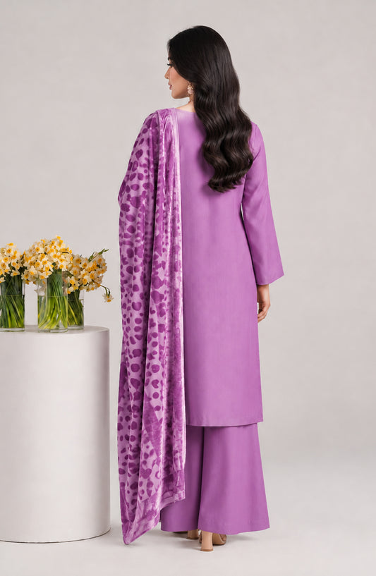 Eclat De Lilas Palachio by Amna Khadija Moonlight Unstitched 3 Piece Suit - AKED-02 - AM26EDP - Purple - Winter Collection