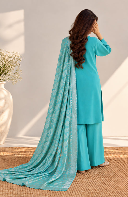 Eclat De Lilas Palachio by Amna Khadija Moonlight Unstitched 3 Piece Suit - AKED-05 - AM26EDP - Ferozi - Winter Collection