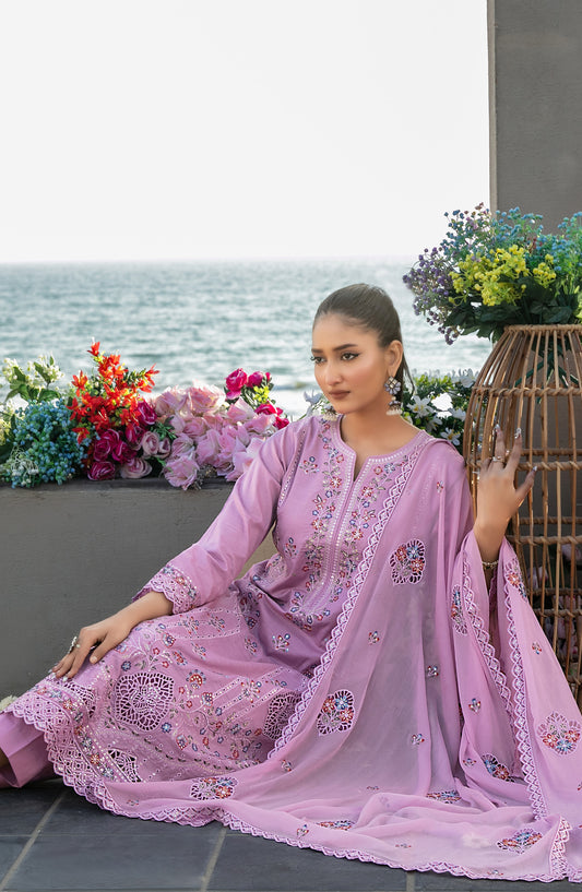 Ek Sunehri Dopahar by Tawakkal Fabrics Embroidered Lawn Unstitched 3 Piece Suit - D-2640 - TF26SDP - Pink - Summer Collection