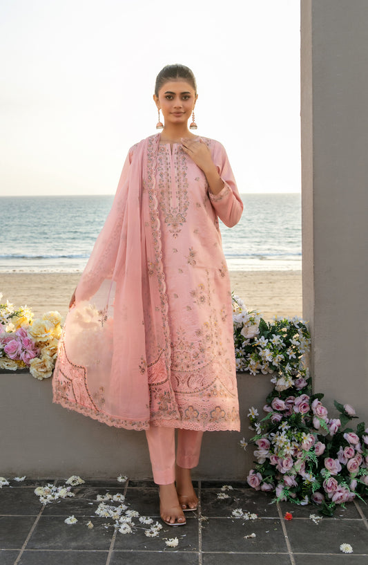 Ek Sunehri Dopahar by Tawakkal Fabrics Embroidered Lawn Unstitched 3 Piece Suit - D-2633 - TF26SDP - Pink - Summer Collection