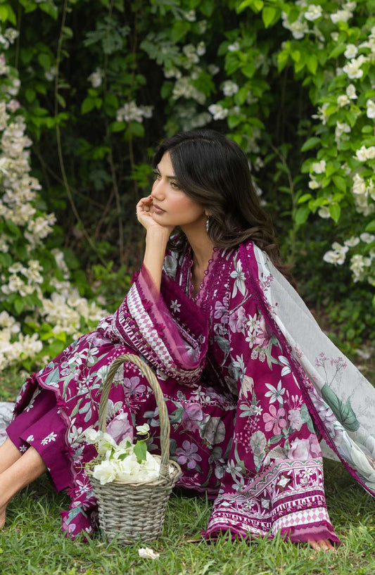Elaf Bridgerton Printed Lawn Unstitched 3 Piece Suit - EPB-4B DOLCE ROSA - EL26BRD - Pink - Summer Collection