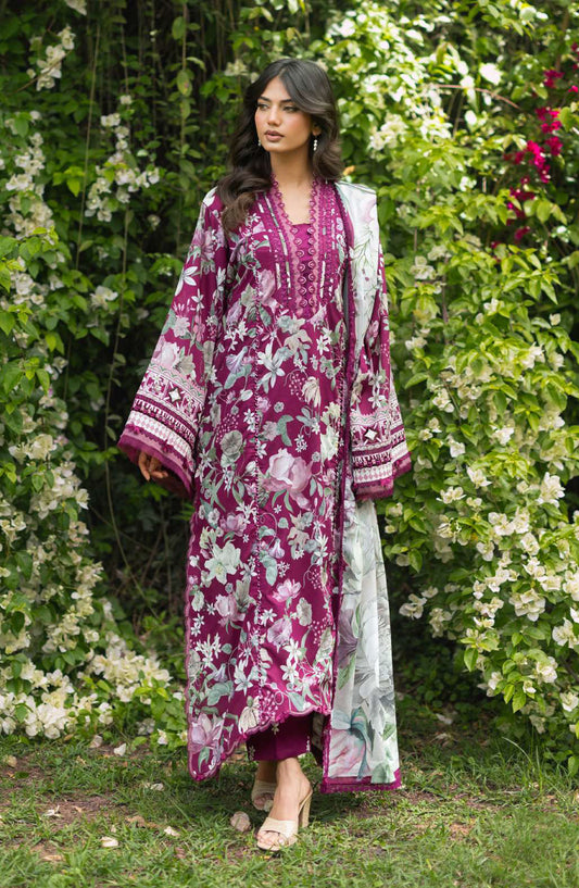 Elaf Bridgerton Printed Lawn Unstitched 3 Piece Suit - EPB-4B DOLCE ROSA - EL26BRD - Pink - Summer Collection