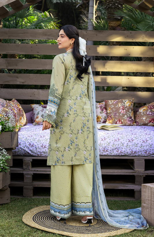 Elaf Embroidered Chikankari Lawn Unstitched 3 Piece Suit - ERC-8B Menah - EL26CHK - Green - Summer Collection