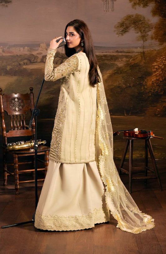 Elaf Serenade Embroidered Organza Unstitched 3 Piece Suit - EHM-01 - EL26SRN - Fawn - Formal Collection