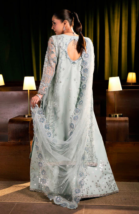 Elaf Serenade Embroidered Organza Unstitched 3 Piece Suit - EHM-04 - EL26SRN - Blue - Formal Collection
