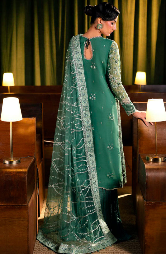 Elaf Serenade Embroidered Organza Unstitched 3 Piece Suit - EHM-10 - EL26SRN - Green - Formal Collection