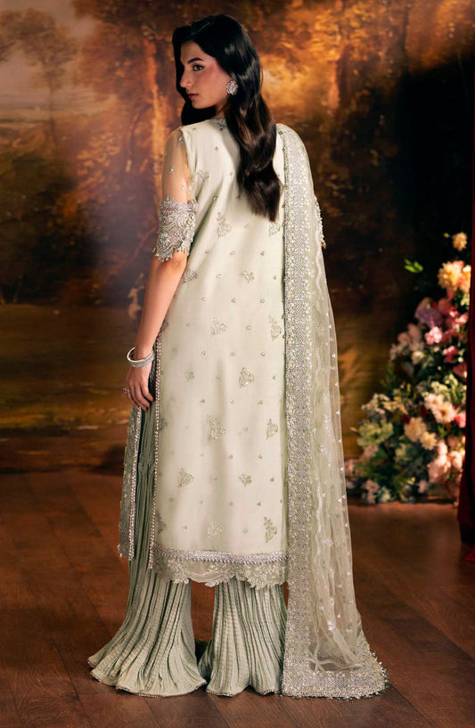 Elaf Serenade Embroidered Poly Net Unstitched 3 Piece Suit - EHM-08 - EL26SRN - Green - Formal Collection