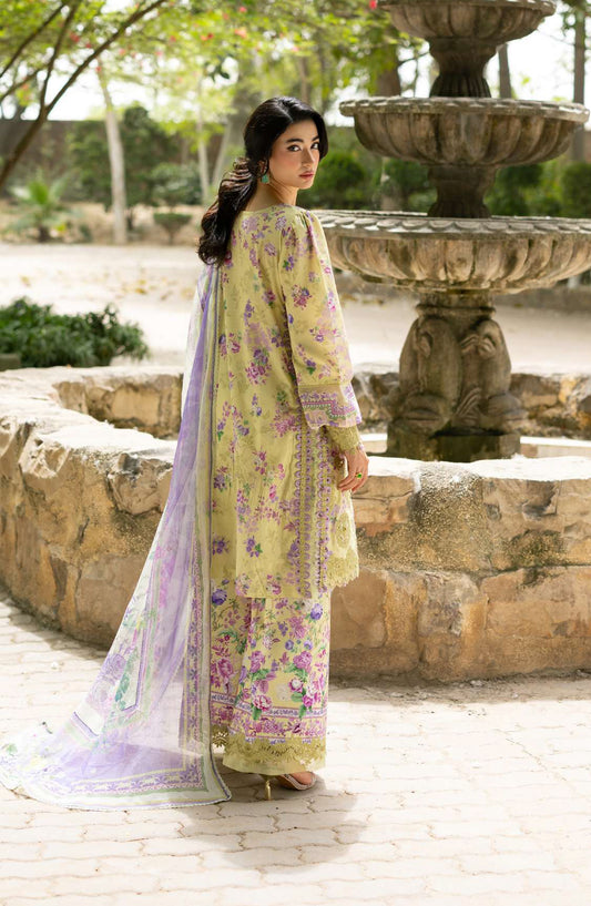 Elaf Signature Embroidered Lawn Unstitched 3 Piece Suit - ESG-8A - EL26NTR - Green - Summer Collection