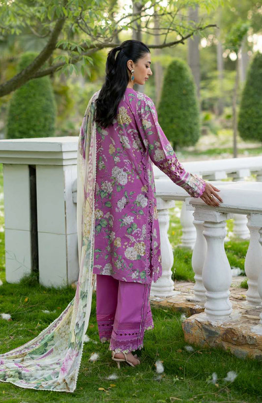 Elaf Signature Embroidered Lawn Unstitched 3 Piece Suit - ESG-7B - EL26NTR - Pink - Summer Collection